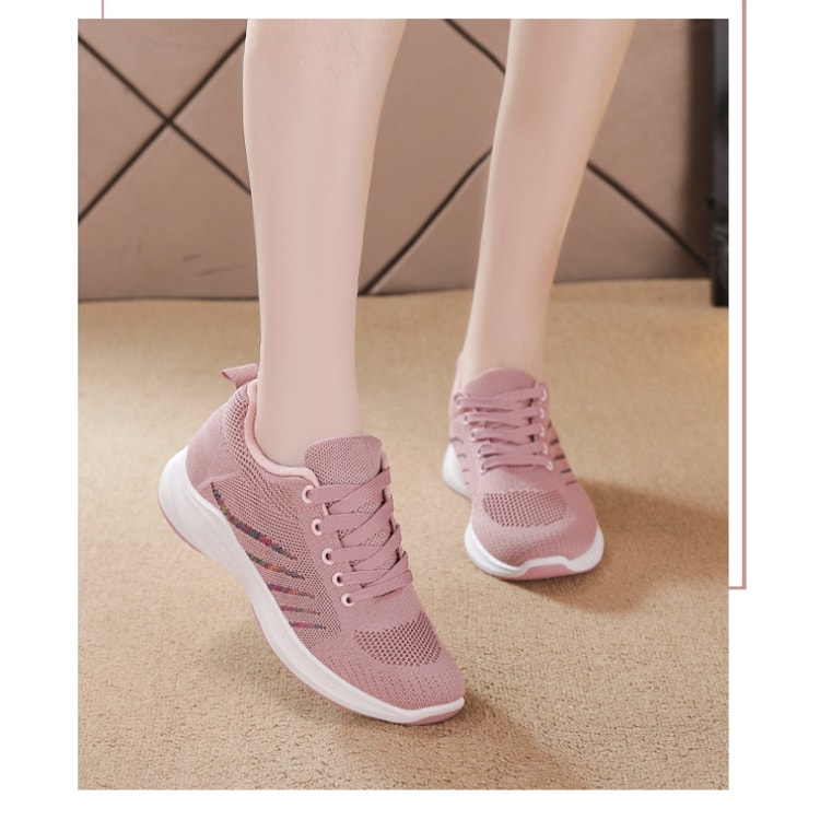 Women’s Breathable Lace-Up Running Shoes, Soft Sole Casual Sports Shoes
