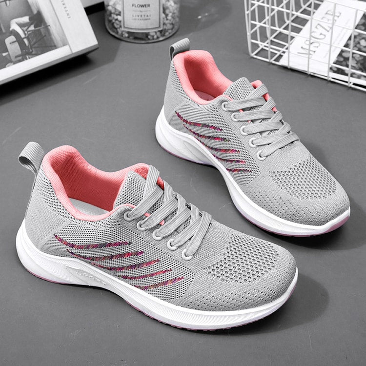 Women’s Breathable Lace-Up Running Shoes, Soft Sole Casual Sports Shoes