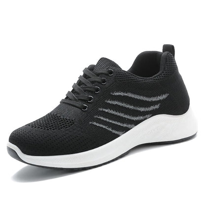 Women’s Breathable Lace-Up Running Shoes, Soft Sole Casual Sports Shoes