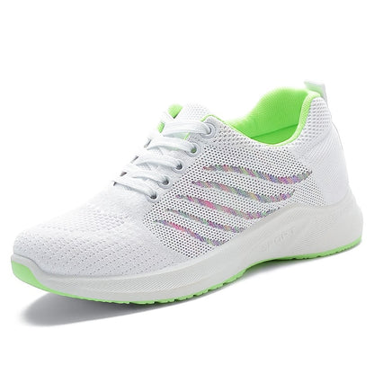 Women’s Breathable Lace-Up Running Shoes, Soft Sole Casual Sports Shoes
