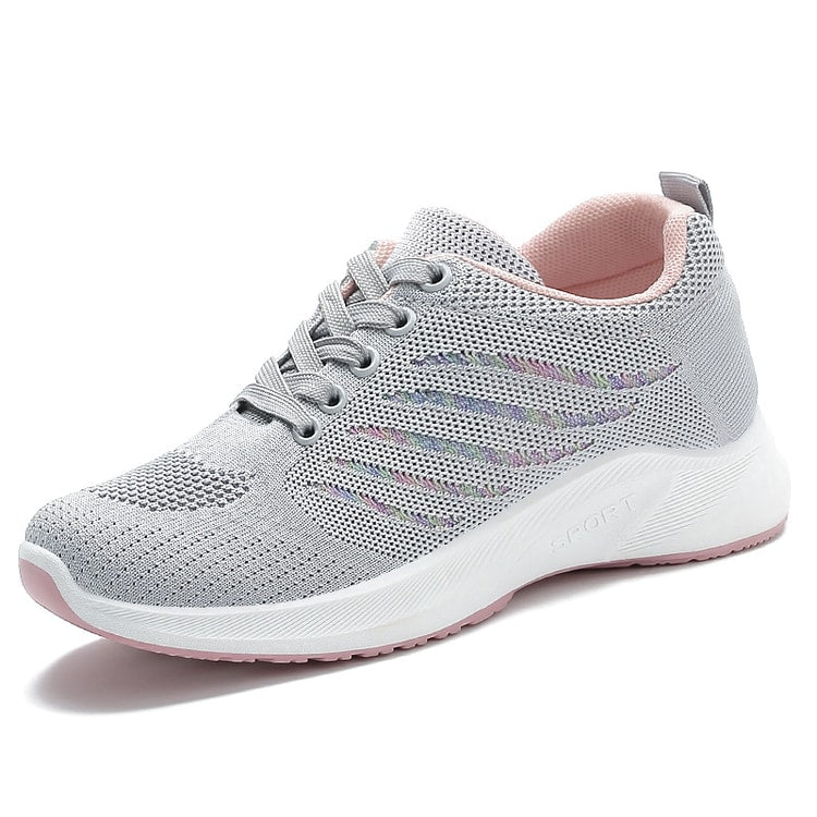 Women’s Breathable Lace-Up Running Shoes, Soft Sole Casual Sports Shoes