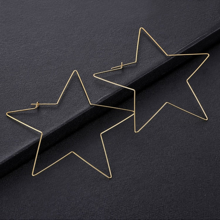 Zinc Alloy Star-Shaped Hoop Earrings, Fashion Jewelry Accessory