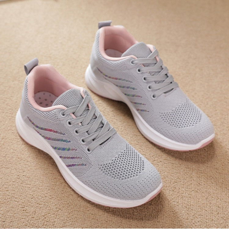 Women’s Breathable Lace-Up Running Shoes, Soft Sole Casual Sports Shoes