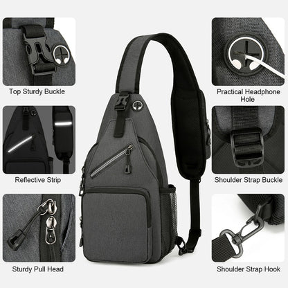 Men’s Casual Crossbody Sling Bag, Versatile Hiking & Everyday Shoulder Bag