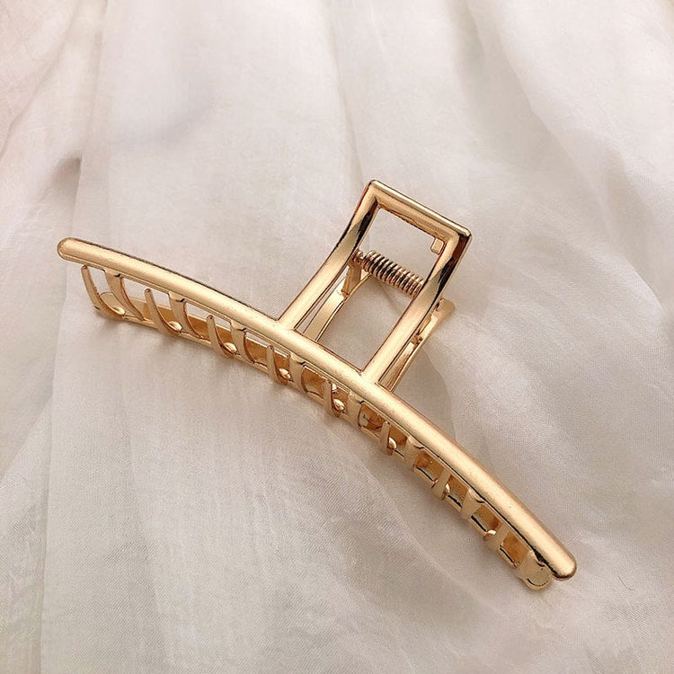 Women’s Gold Color Hollow Geometric Metal Hair Claw, Fashion Hair Clip Accessory