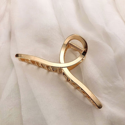 Women’s Gold Color Hollow Geometric Metal Hair Claw, Fashion Hair Clip Accessory