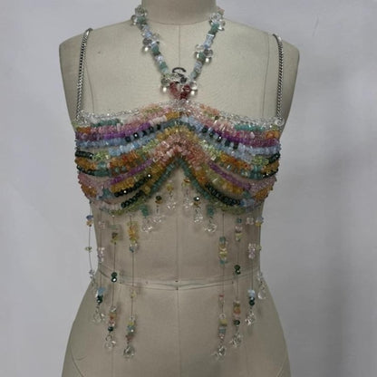 Bohemian Beaded Body Chain Bra for Festival, Party & Nightclub Wear